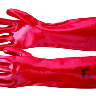 OX Red PVC Gauntlets - Size 10 (XL)