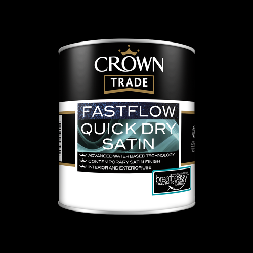Crown Trade Fastflow Quick Drying SATIN - White 1L (5091985)