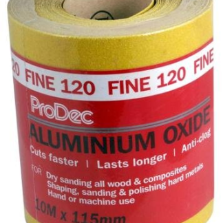 Prodec Yellow Ali-Oxide SANDPAPER 120GRIT 10m roll (PACNX120)