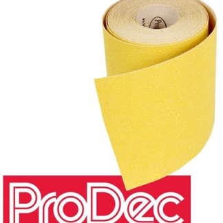 Prodec Yellow Ali-Oxide SANDPAPER 80GRIT 10m Roll (PACNX80)