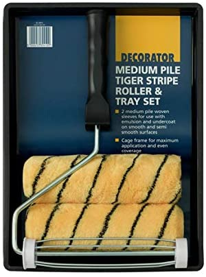 9" Decorator Twin Medium Tiger Stripe Roller Set 1.75" dia. (12) Harris T-Class