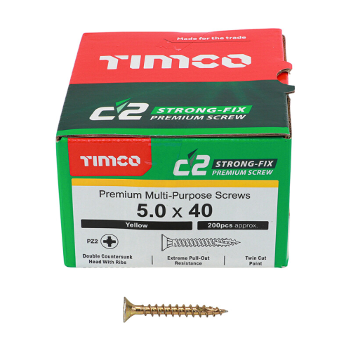 C2 Screw PZ2 CSK - ZYP 5.0 x 40mm (200)