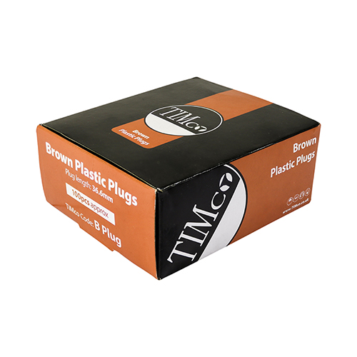 36mm Plastic Plugs - Brown (100 PCS)