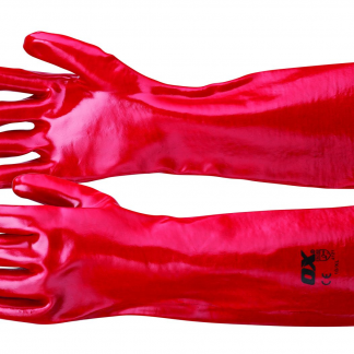 OX Red PVC Gauntlets - Size 10 (XL)