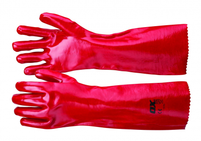 OX Red PVC Gauntlets - Size 10 (XL)