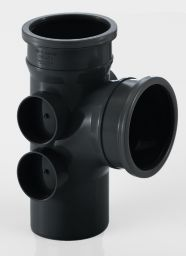 Soil 110Mm 92.5 Deg Branch With 4 Bosses Black (BS451B) (5)