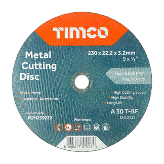 B/Abrasive Flat Wheel - Metal 230 x 22.2 x 3.2 (25 PCS/Box)