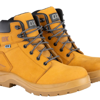 OX Attitude Honey Nubuck Leather Safety Boots  - Size 8