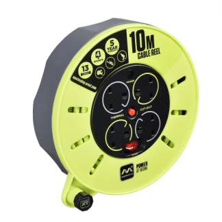 PRO-XT CASSETTE CABLE REEL 10M 13A 4SKT (M/PLUG)