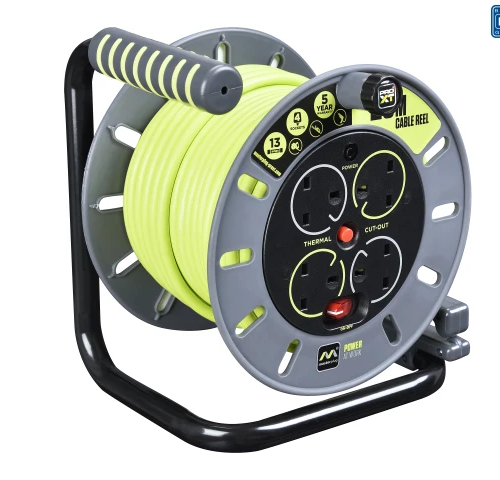 PRO-XT OPEN CABLE REEL 25M 13A 4SKT (M/PLUG)