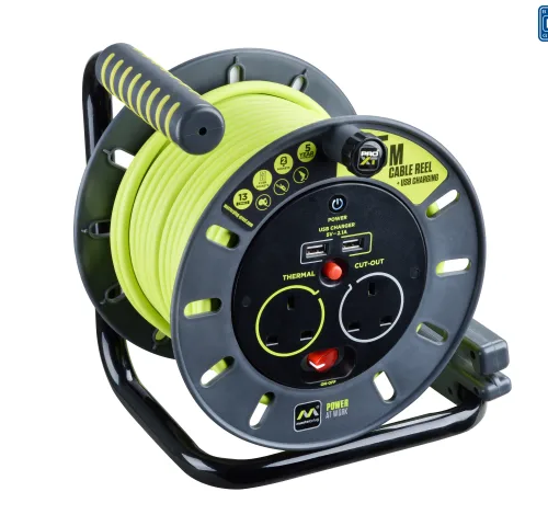PRO-XT OPEN CABLE REEL 25M 13A 2SKT (M/PLUG)