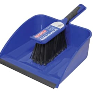 FAI DUSTPAN & BRUSH SET PLASTIC - BLUE LRG