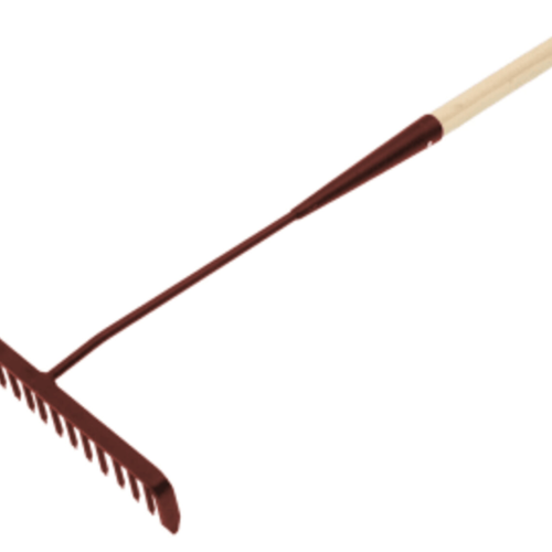 TARMAC RAKE WOOD HANDLED 16T ROUND