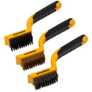 R/NECK SOFT GRIP WIRE BRUSH SET 3PC