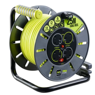 PRO-XT Open Cable Reel 240V 13A 4-Socket 50m