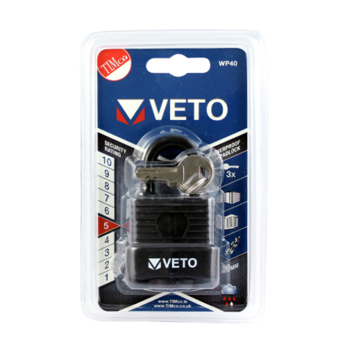 Weatherproof Padlock 40mm (1 EA/Blister Pack)