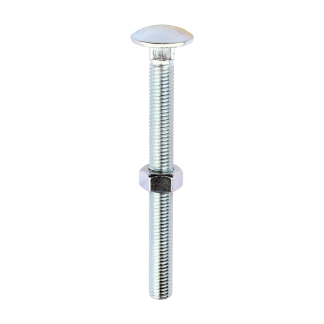 Carriage Bolts & Hex Nuts - Zinc M12 x 130 (Box of 10)
