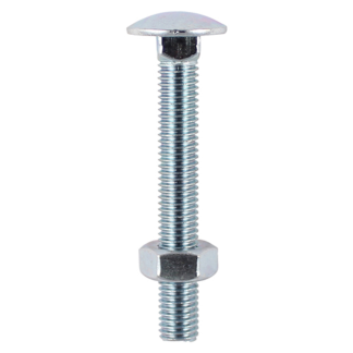 Carriage Bolts & Hex Nuts - Zinc M12 x 220 (Box Of 10)
