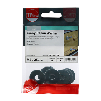 M8 x 25 Penny Washer DIN 9054 - BZP (8 PCS)