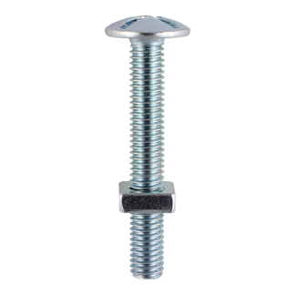 Roofing Bolt & SQ Nut - BZP M8 x 60 (100 PCS/Box)