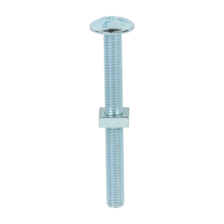 Roofing Bolt & SQ Nut - BZP M8 x 80 (50 PCS/Box)