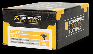 300x8.0mm Perf Flat Blk Structural Screws (50)