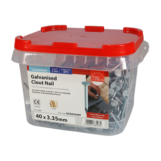 3.35x40mm 2.5kg Galv. Clout Nails