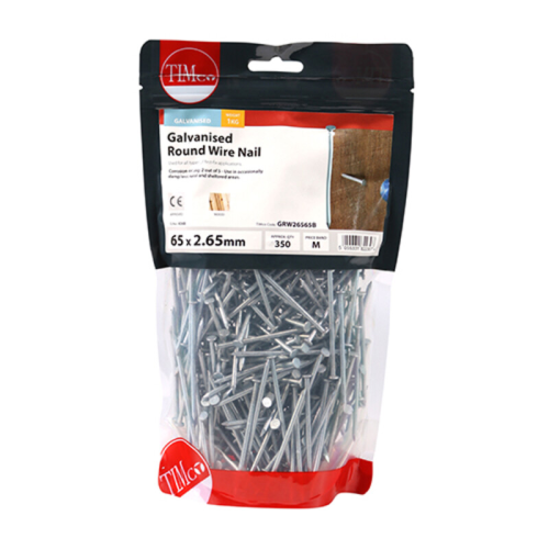 65 x 2.65 Round Wire Nail - Galvanised (1 KG)