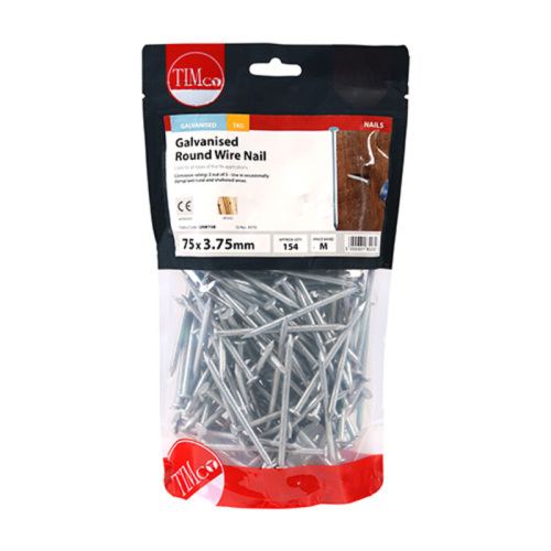75 x 3.75 Round Wire Nail - Galvanised (1 KG)