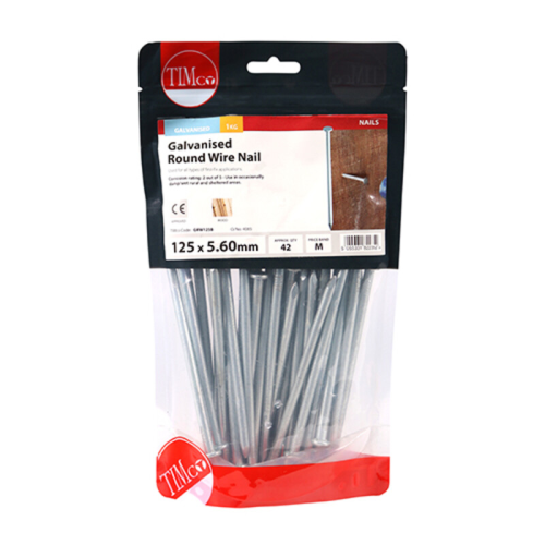 125 x 5.60 Round Wire Nail - Galvanised (1 KG)
