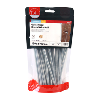 150 x 6.00 Round Wire Nail - Galvanised (1 KG)