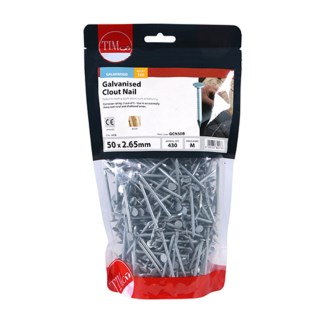 50 x 2.65 Clout Nail - Galvanised (1 KG)